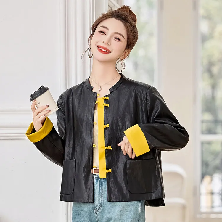 PIERRE CARDIN Cropped Coats Women's Yellow-4