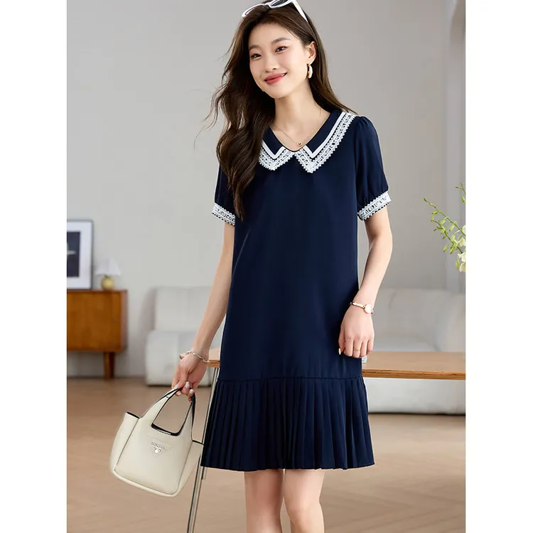PIERRE CARDIN Short Sleeved Dress Women's Blue-1