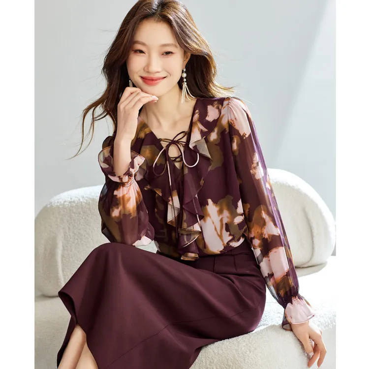 PIERRE CARDIN Lace Blouse Women's Image Color-2