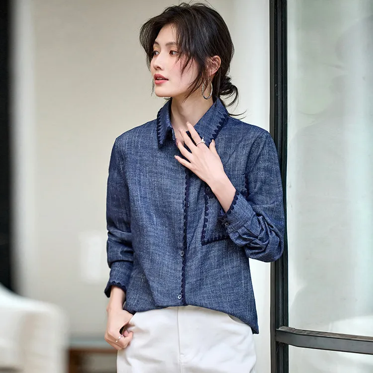 PIERRE CARDIN Shirt Women's Denim Blue-2