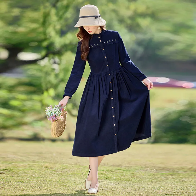 PIERRE CARDIN Long Sleeved Dresses Women's Navy Blue-4