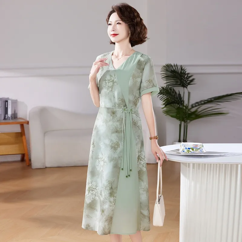 PIERRE CARDIN Short Sleeved Dress Women's Green-3