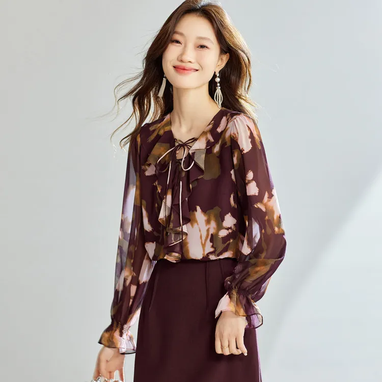 PIERRE CARDIN Lace Blouse Women's Image Color-4