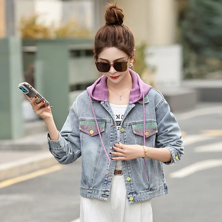 PIERRE CARDIN Denim Jacket Women's Purple-1