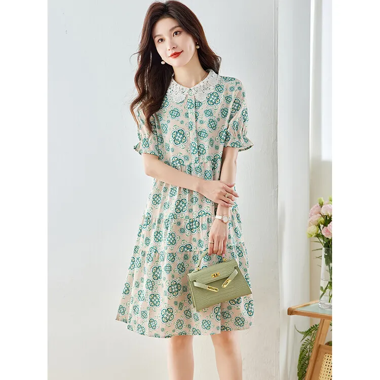 PIERRE CARDIN Short Sleeved Dresses Women's Green-3