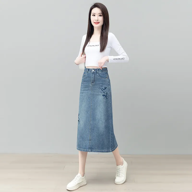 PIERRE CARDIN Denim Long Skirt Women's-3
