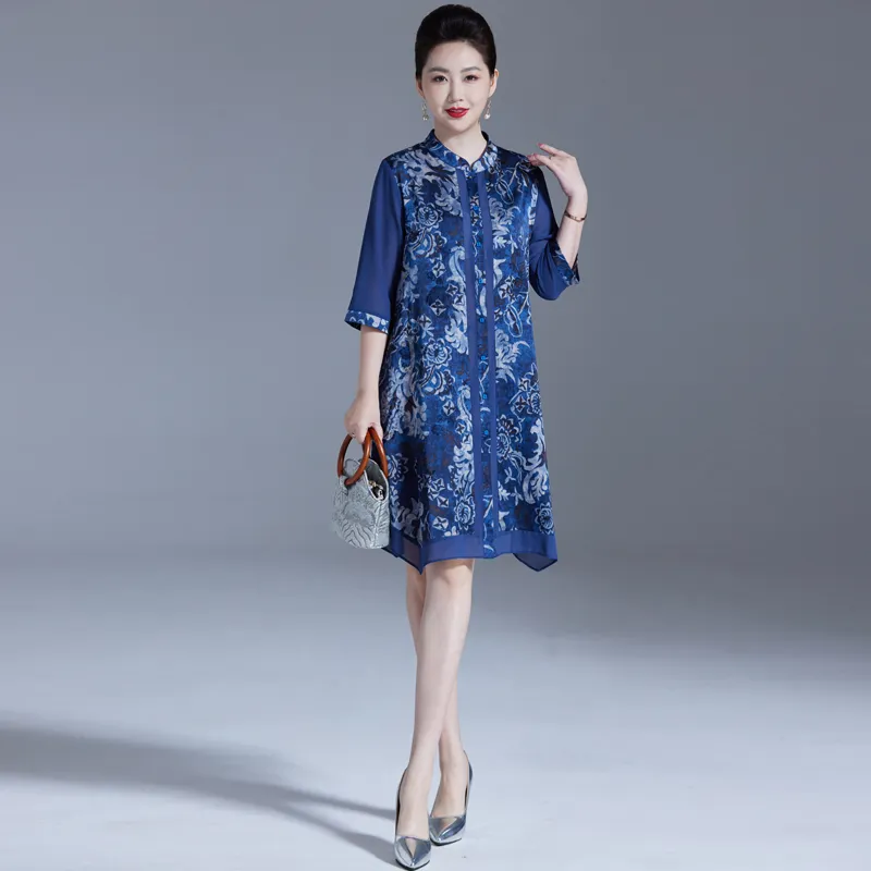 PIERRE CARDIN Long Sleeved Dress Women's Blue-2