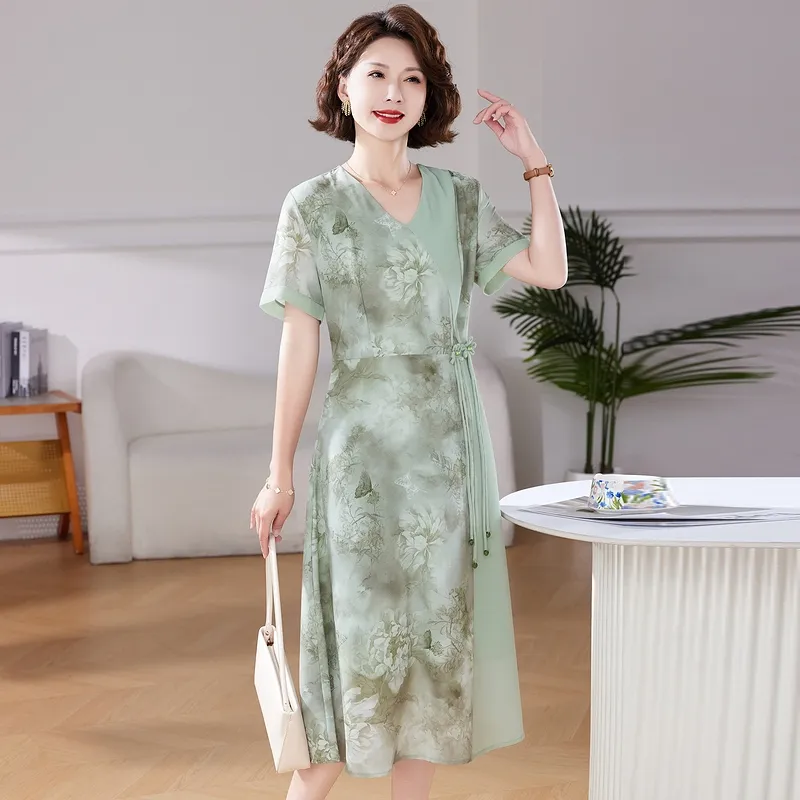 PIERRE CARDIN Short Sleeved Dress Women's Green-2