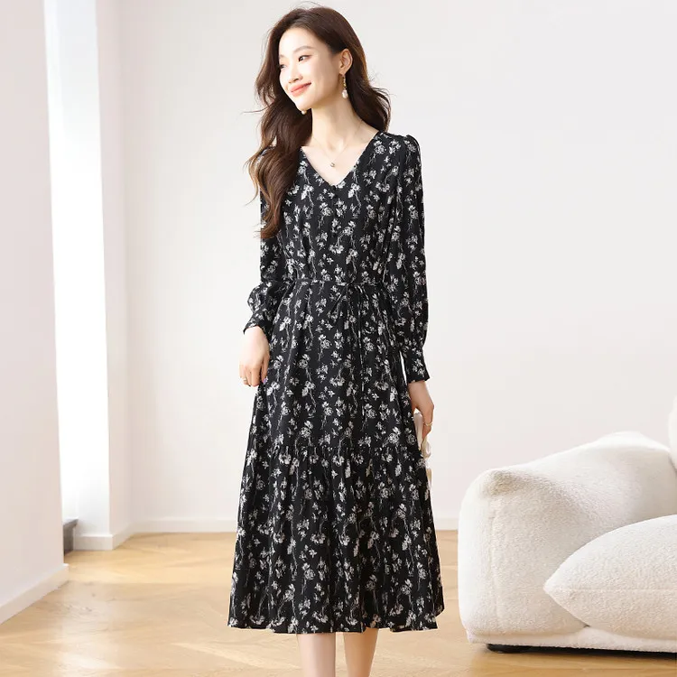 PIERRE CARDIN Long-Sleeved Dresses Women's Black Multicolor-2