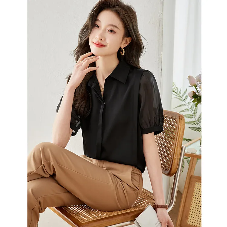 PIERRE CARDIN Chiffon Shirt Women's Black-2