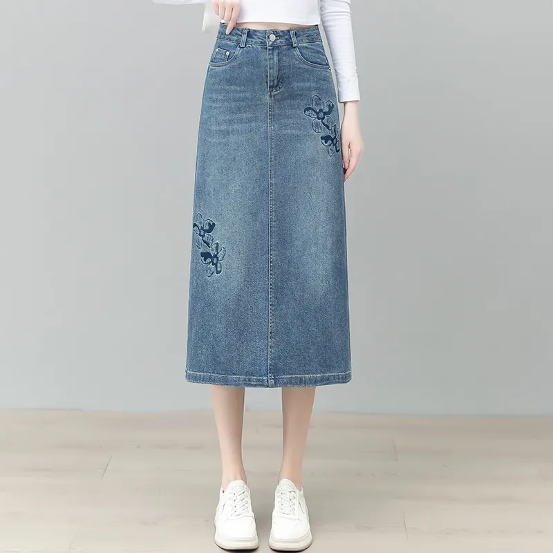 PIERRE CARDIN Denim Long Skirt Women's-4