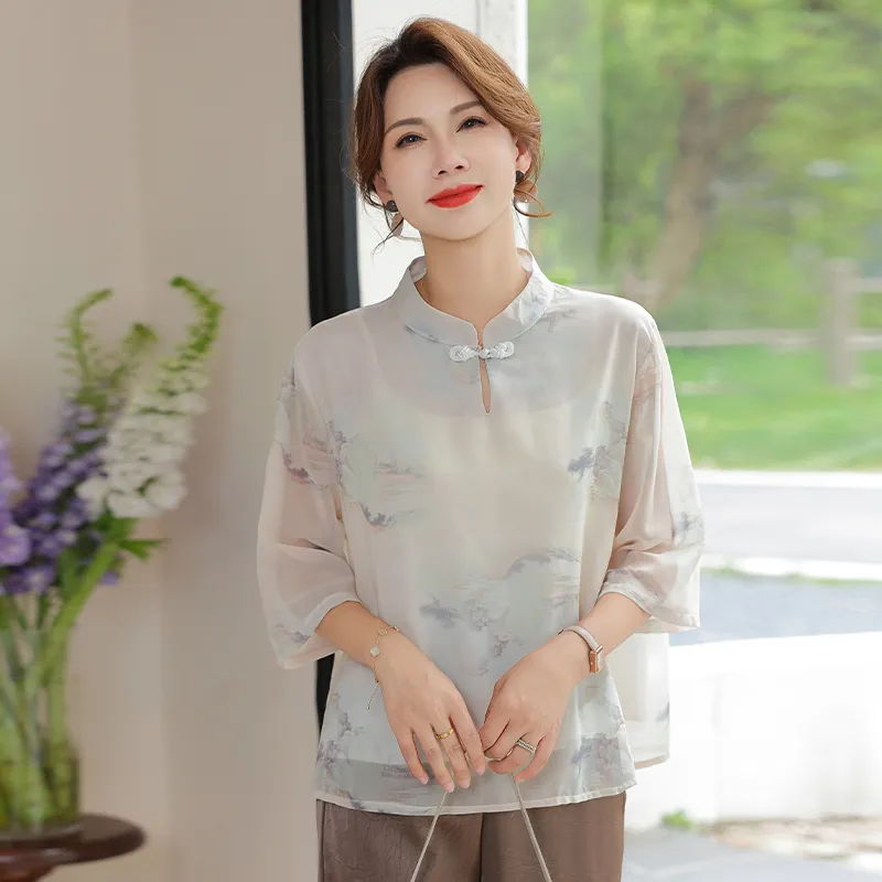 PIERRE CARDIN Chiffon Shirt Women's-5