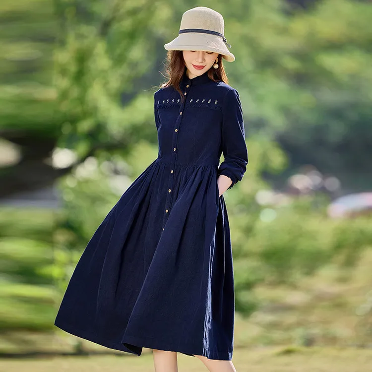PIERRE CARDIN Long Sleeved Dresses Women's Navy Blue-3