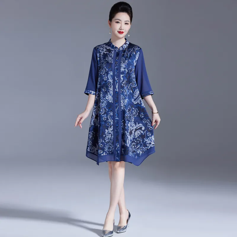 PIERRE CARDIN Long Sleeved Dress Women's Blue-3