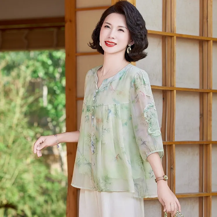 PIERRE CARDIN Chiffon Shirt Women's-3