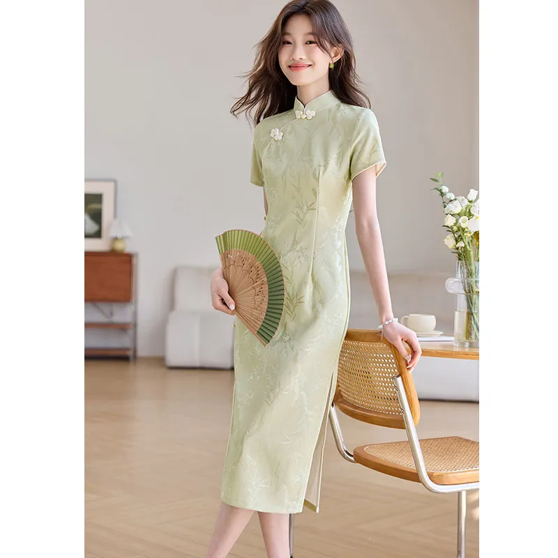 PIERRE CARDIN Short Sleeved Dress Women's Green-3