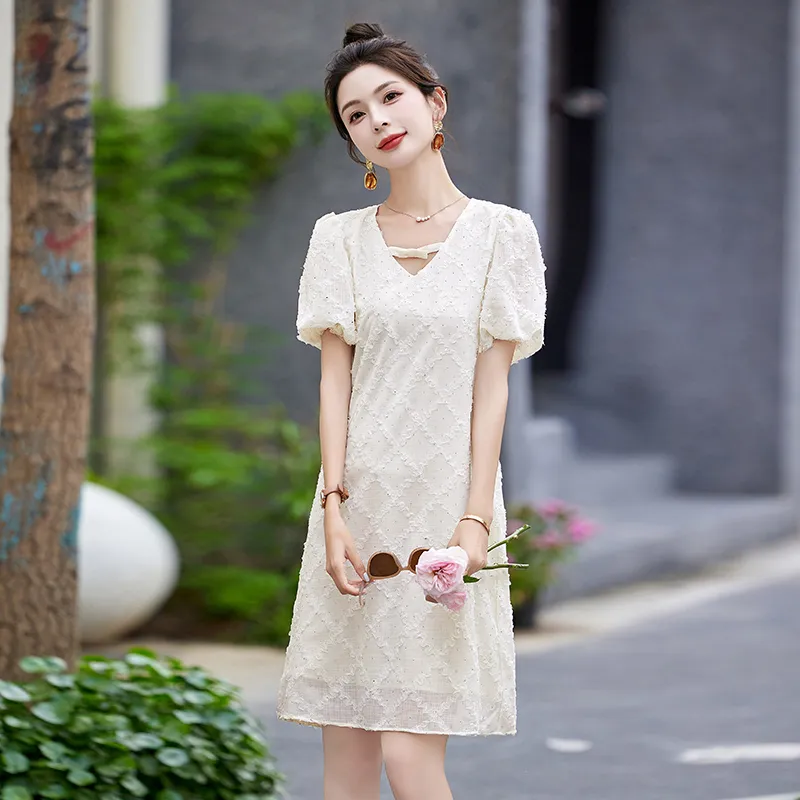 PIERRE CARDIN Short Sleeved Dress Women's White-3