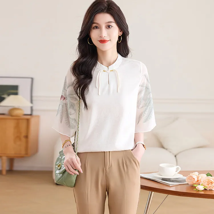 PIERRE CARDIN Chiffon Shirts Women's White-2