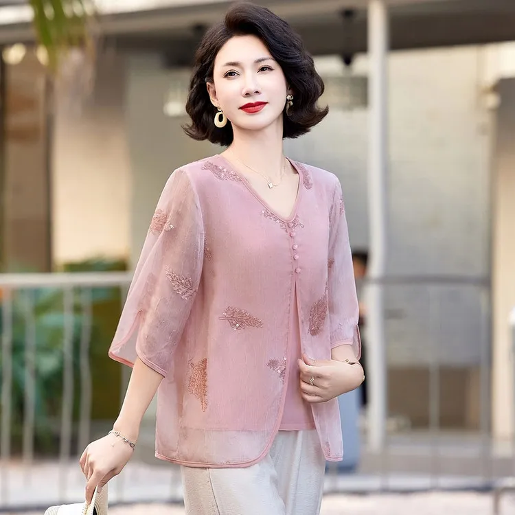 PIERRE CARDIN Chiffon Shirt Women's-5