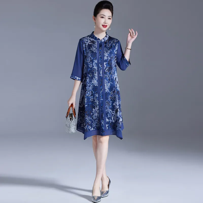 PIERRE CARDIN Long Sleeved Dress Women's Blue-1