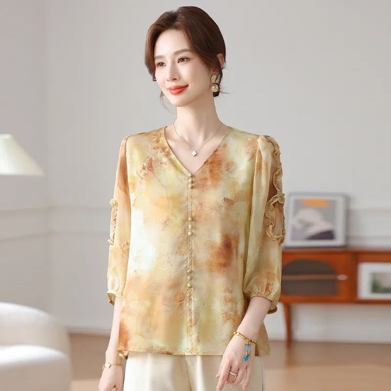 PIERRE CARDIN Chiffon Shirt Women's-7