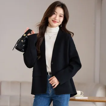 PIERRE CARDIN Cropped Coats Women's Black