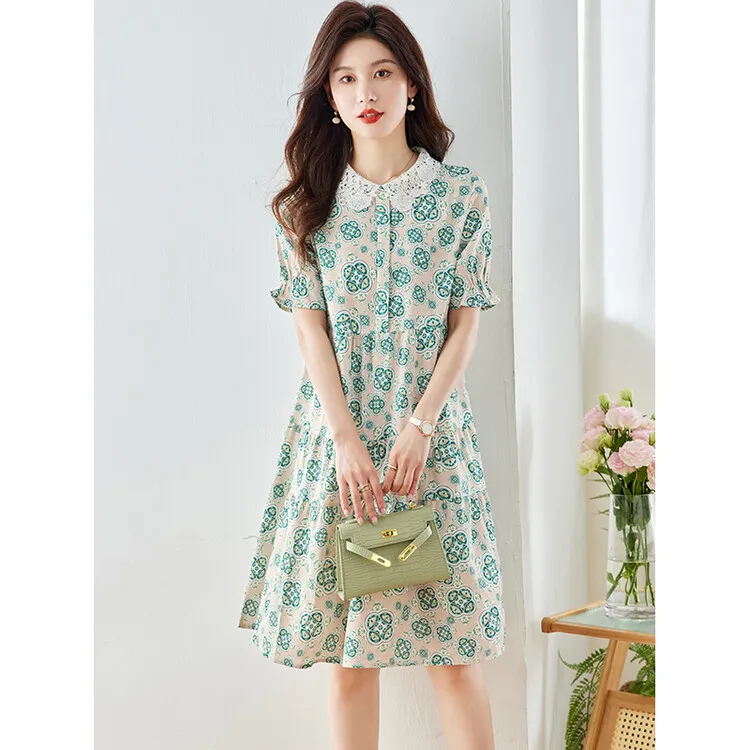 PIERRE CARDIN Short Sleeved Dresses Women's Green-2