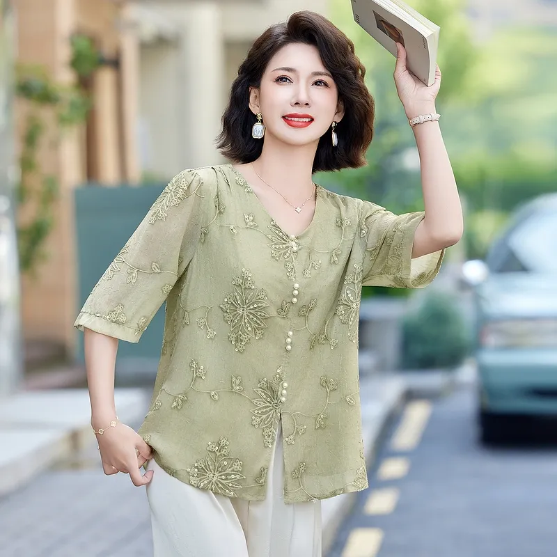 PIERRE CARDIN Chiffon Shirt Women's-6