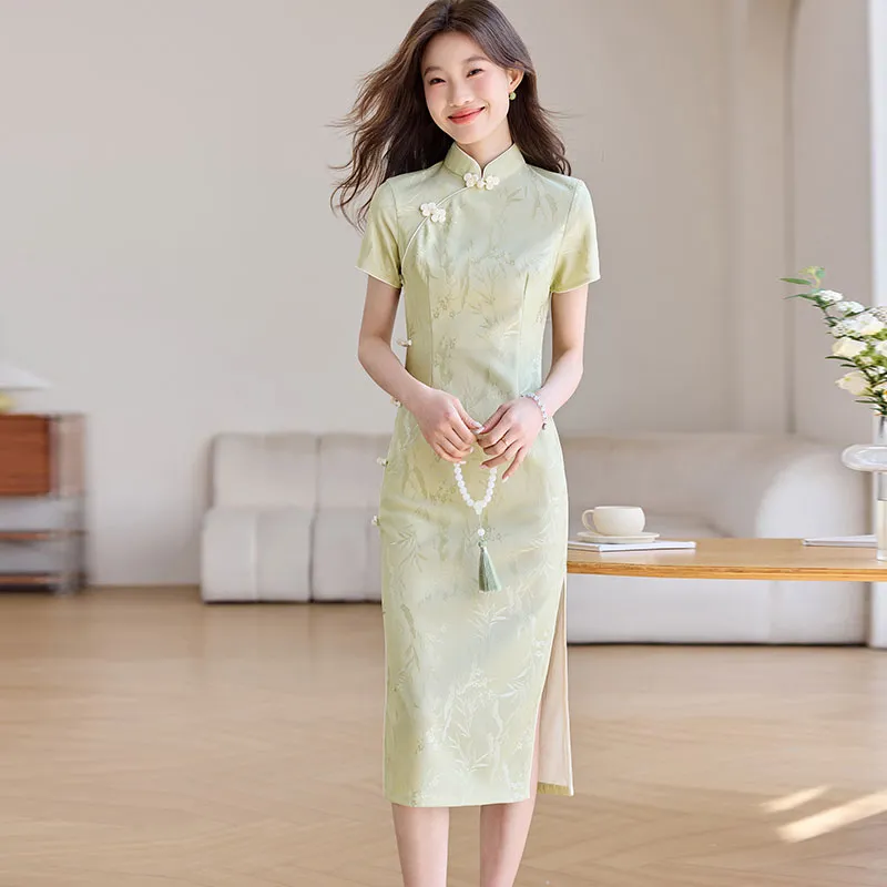 PIERRE CARDIN Short Sleeved Dress Women's Green-1