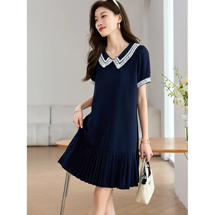 PIERRE CARDIN Short Sleeved Dress Women's Blue-3