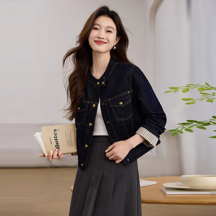 PIERRE CARDIN Denim Jacket Women's Black-4