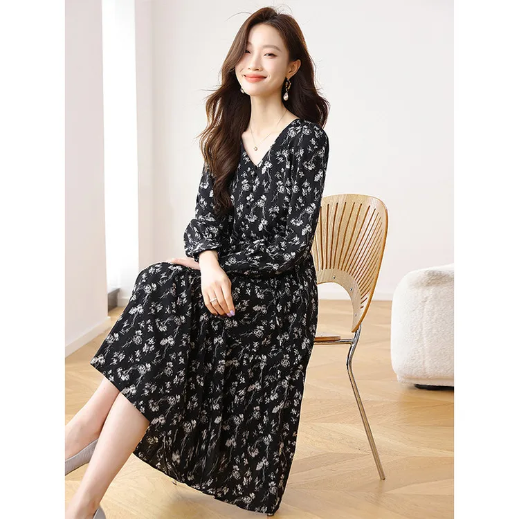 PIERRE CARDIN Long-Sleeved Dresses Women's Black Multicolor-3