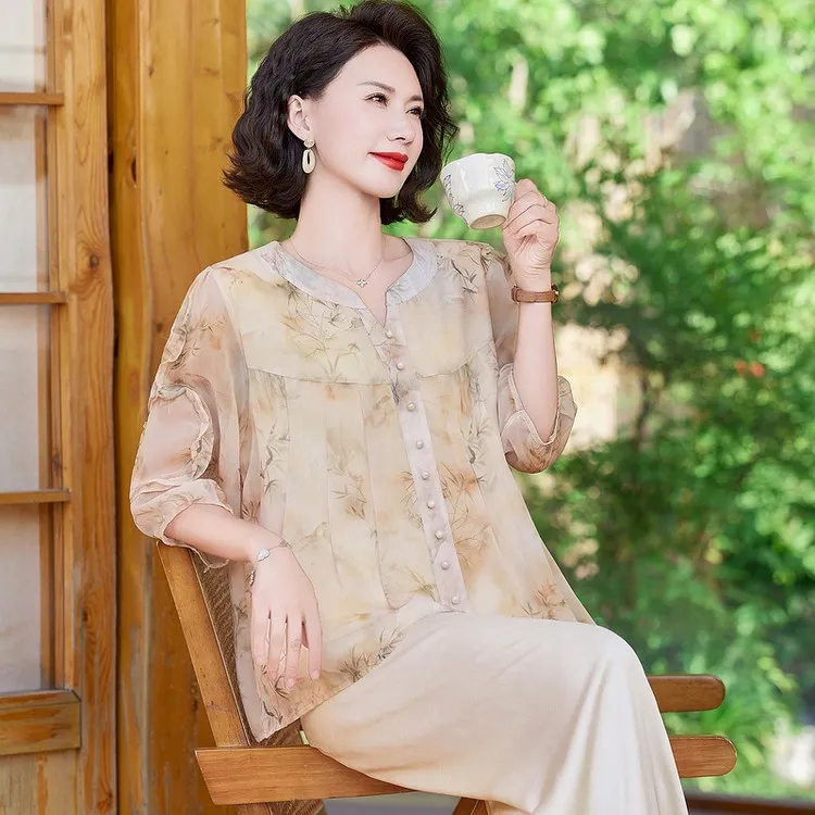 PIERRE CARDIN Chiffon Shirt Women's-10