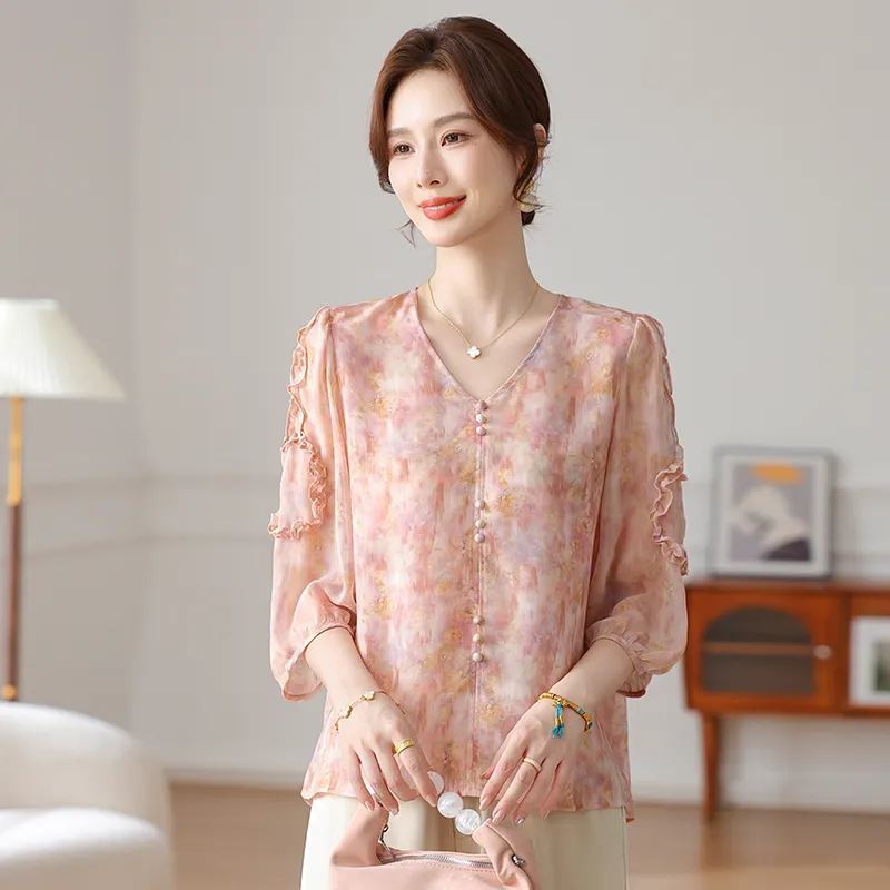 PIERRE CARDIN Chiffon Shirt Women's-4