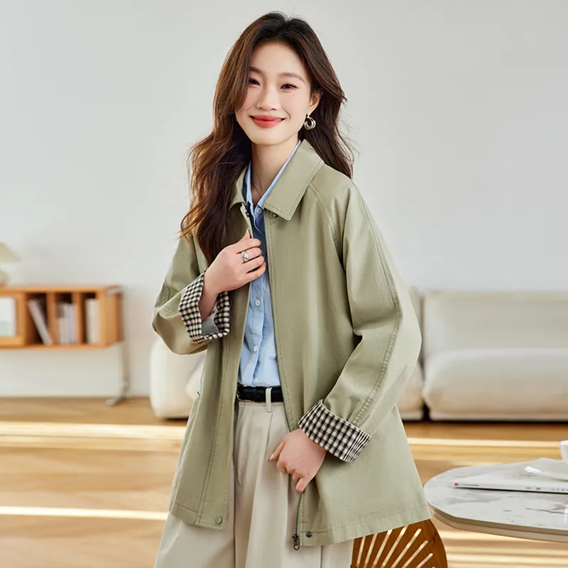 PIERRE CARDIN Trench Coat Women's Vanilla Green-3