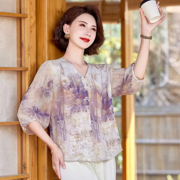 PIERRE CARDIN Chiffon Shirt Women's-5