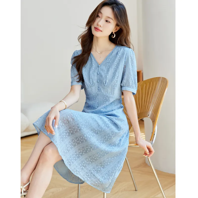 PIERRE CARDIN Short Sleeved Dress Women's Dusty Blue-2