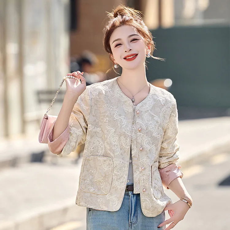 PIERRE CARDIN Cropped Coat Women's Beige-3