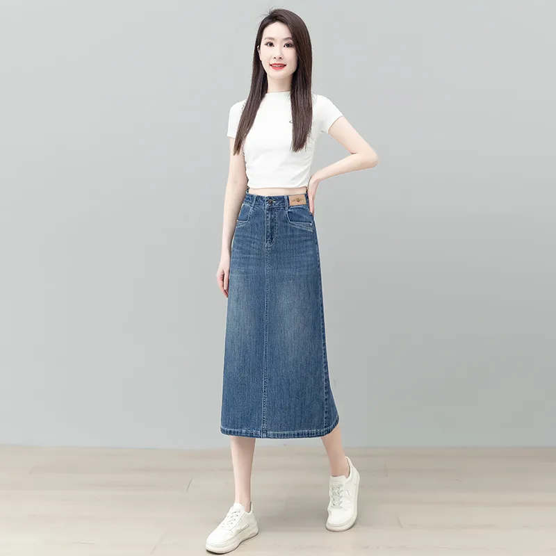 PIERRE CARDIN Denim Long Skirt Women's-5