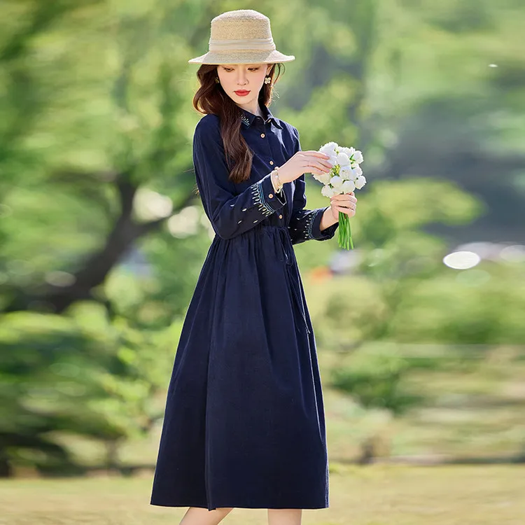 PIERRE CARDIN Long Sleeved Dresses Women's Navy Blue-2