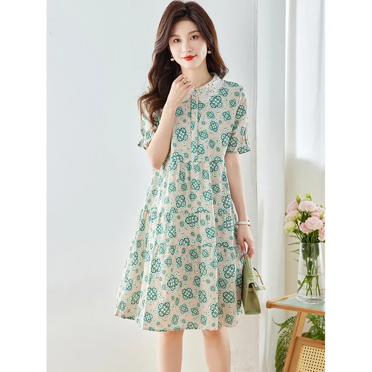 PIERRE CARDIN Short Sleeved Dresses Women's Green-5