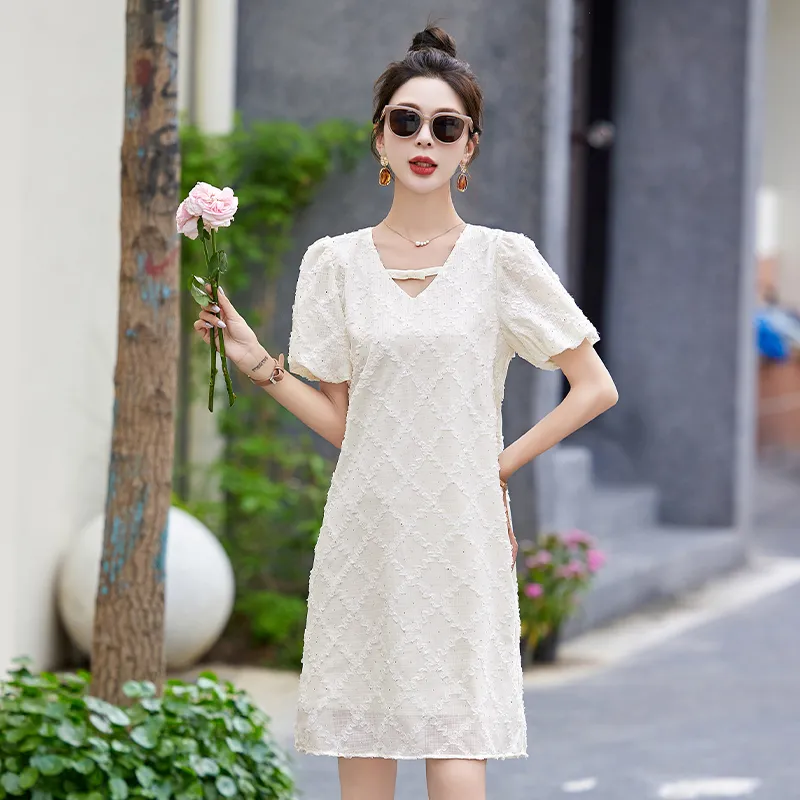 PIERRE CARDIN Short Sleeved Dress Women's White-4