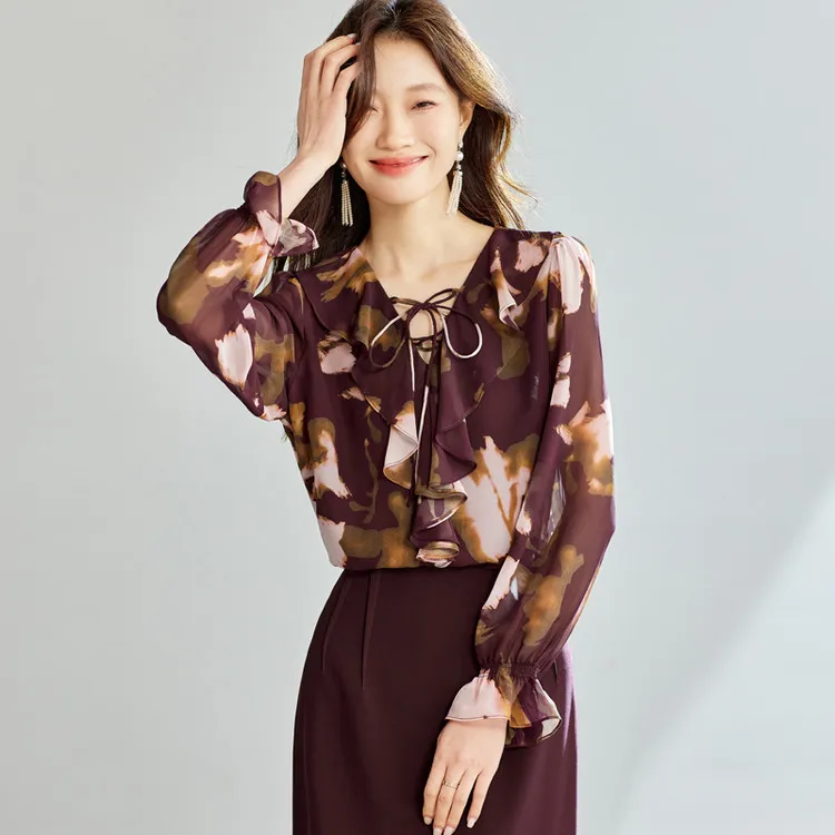 PIERRE CARDIN Lace Blouse Women's Image Color-1
