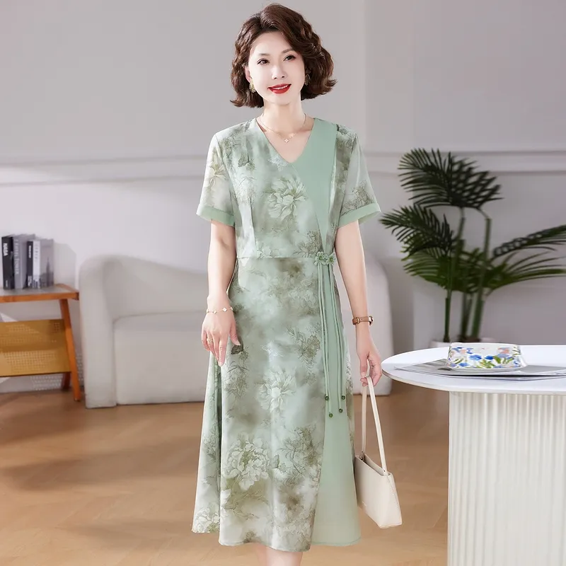 PIERRE CARDIN Short Sleeved Dress Women's Green-1