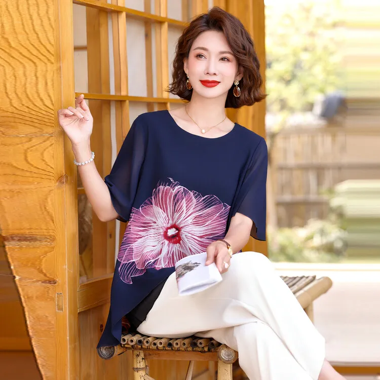 PIERRE CARDIN Regular T Shirt Women's Navy Blue-4