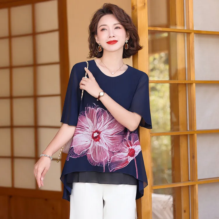 PIERRE CARDIN Regular T Shirt Women's Navy Blue-3