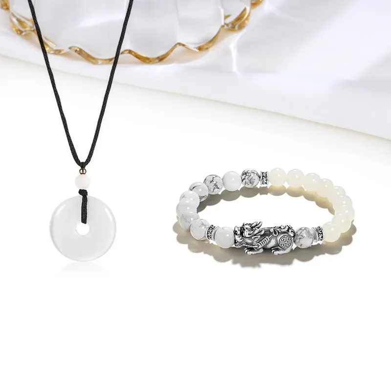 Welcome To The Treasure White Jade Bodhi Bracelets Unisex-2
