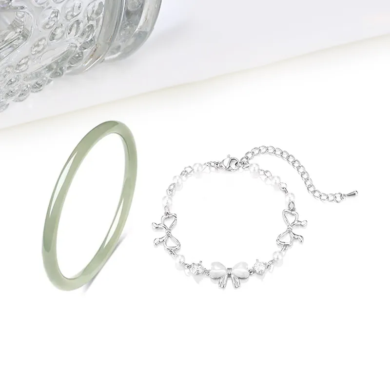 Welcome To The Treasure Colored Glaze Bangles Unisex-2