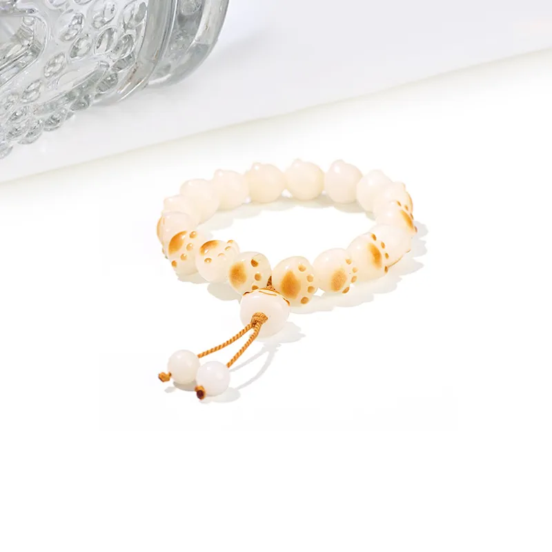 Welcome To The Treasure White Jade Bodhi Bracelets Unisex-4