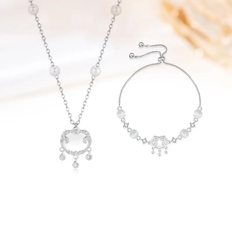 Welcome To The Treasure Colored Glaze Jade Necklaces Unisex-2